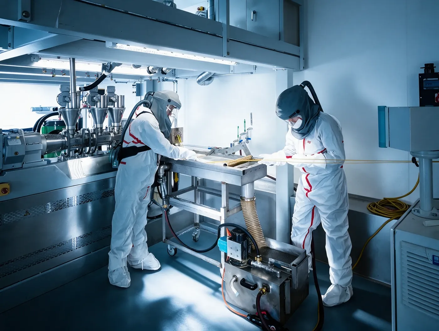 Werbefotografie — Pure Laboratory, Arbeit im Rein-Raum, von Patrik Hänggi